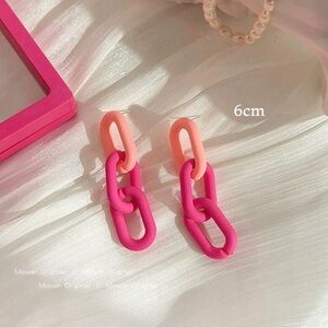 Chain Geometric Color-block Earrings New